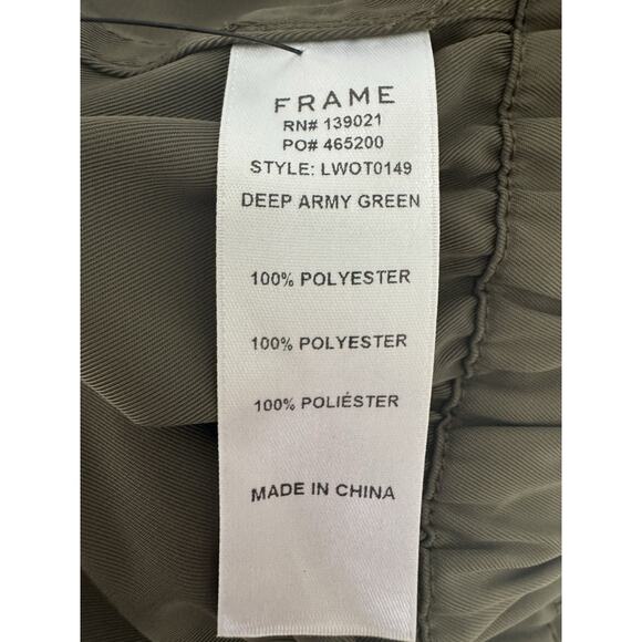 Frame Pintuck Bomber Women’s Small Army Green Zip Up - Picture 11 of 13